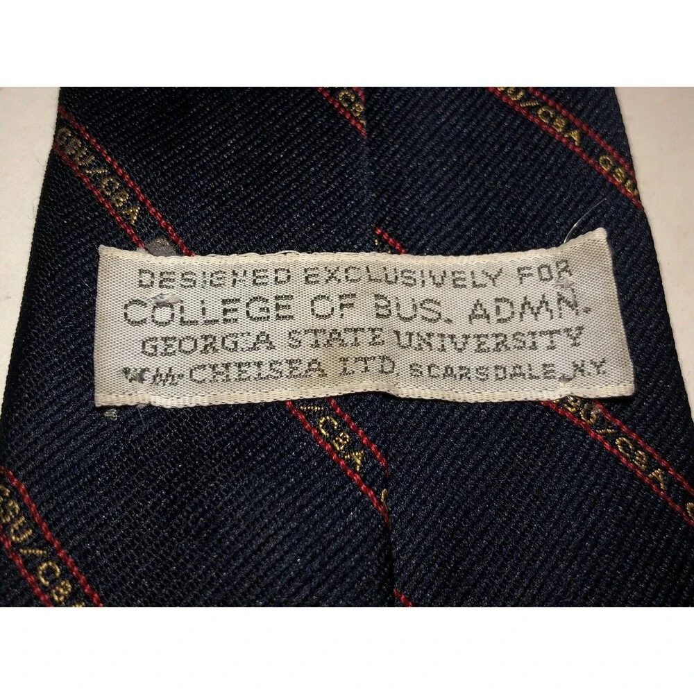 Georgia State University Business ADMN WM Chelsea Necktie Navy Blue Tie GSU/CBA